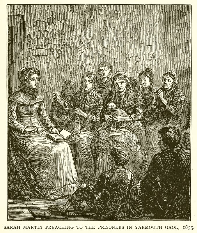 1835年，莎拉·马丁向雅茅斯监狱的囚犯讲道 作者 英语学校