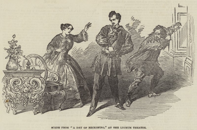 Lyceum Theatre 的“A Day of Reckoning”场景（版画） 作者 英语学校