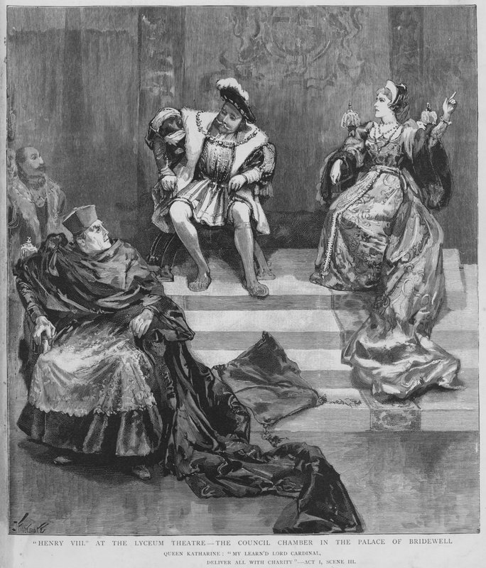 伦敦 Lyceum Theatre 莎士比亚的亨利八世制作场景（石版画） 作者 英语学校