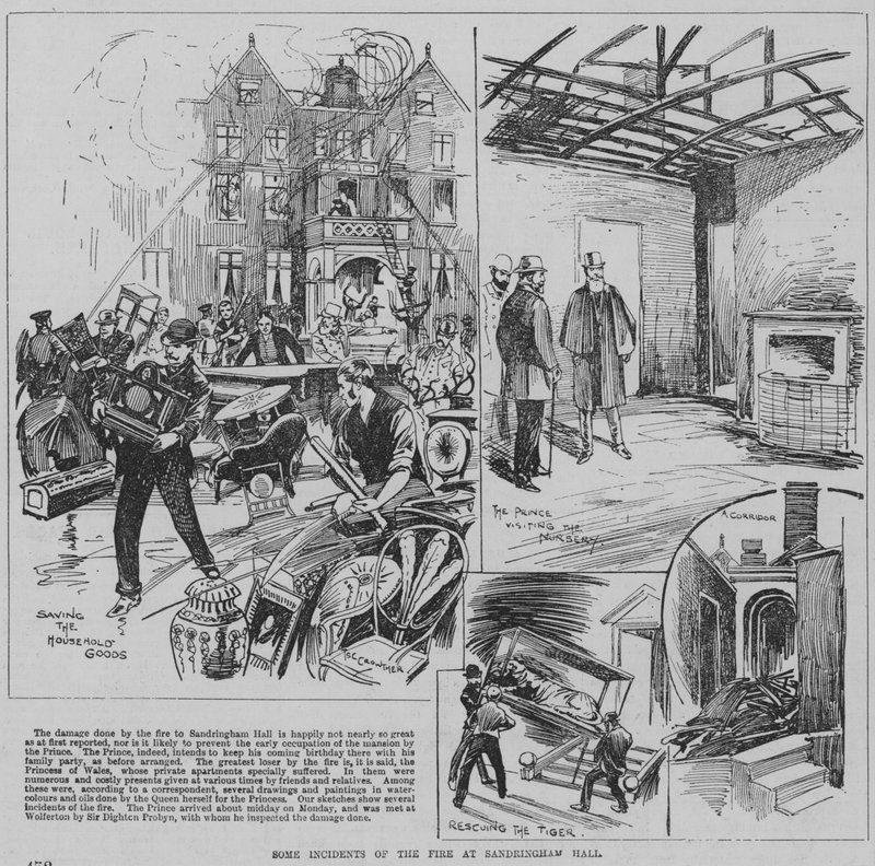 Scenes from the fire at Sandringham, Norfolk 作者 英语学校