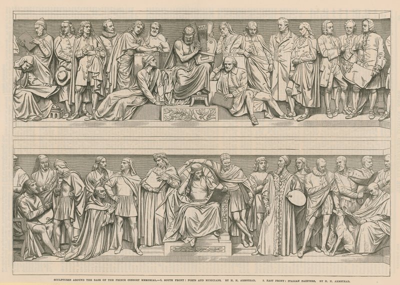 Sculptures around the base of the Prince Consort Memorial (engraving) 作者 英语学校