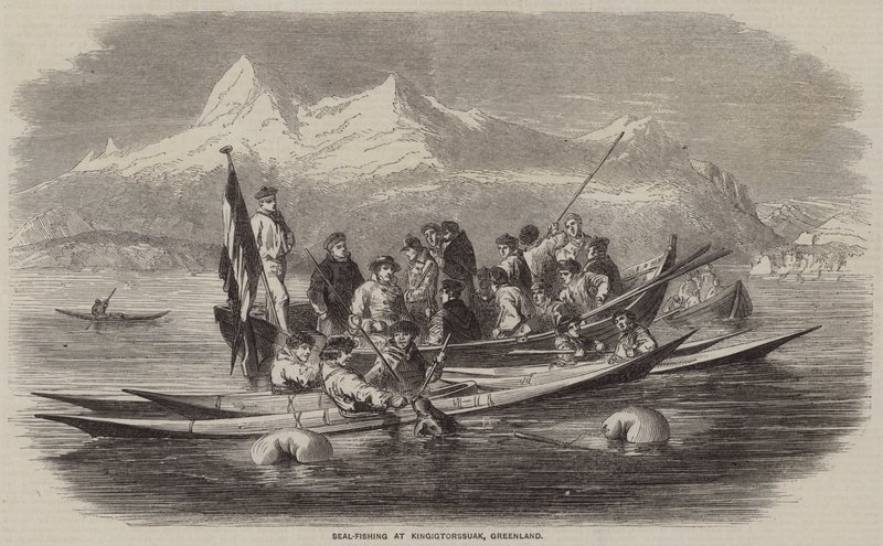 Seal-Fishing at Kingigtorssuak, Greenland (engraving) 作者 英语学校