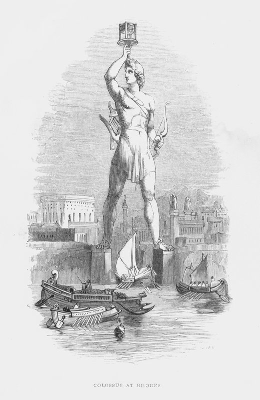 古代世界的七大奇迹。罗得岛的巨像（雕刻品 作者 英语学校