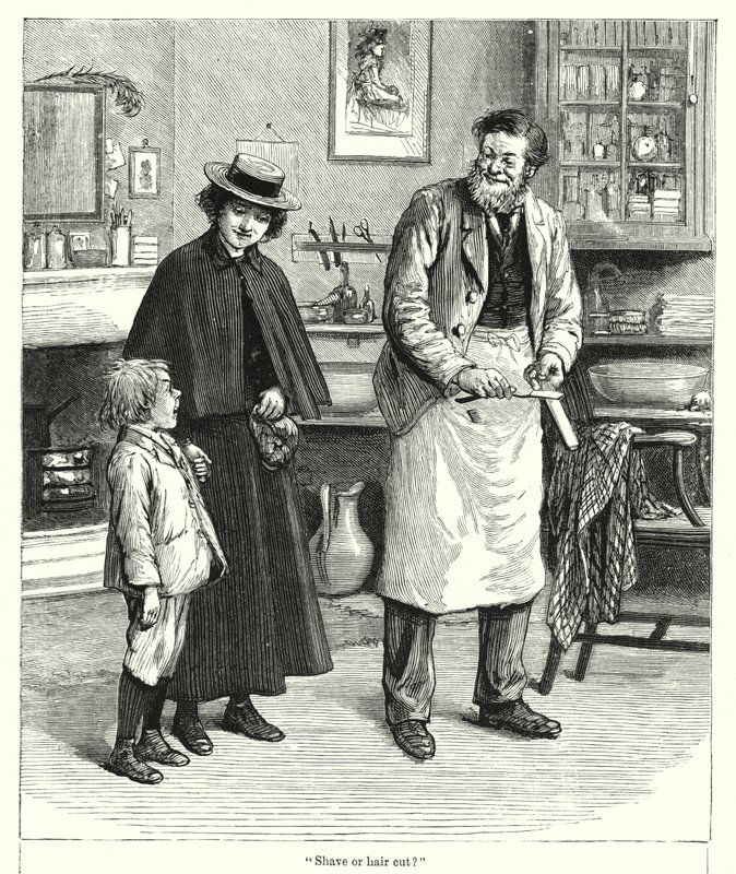 “刮胡子还是剪头发？” （雕刻） 作者 英语学校