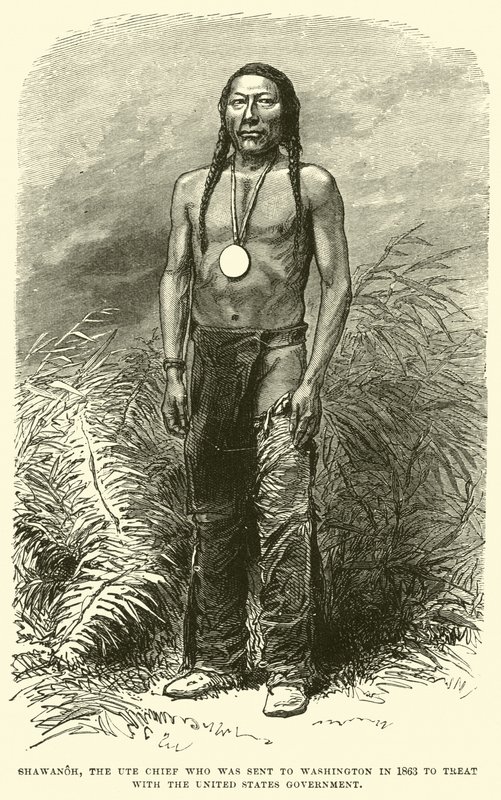 Shawanoh，Ute Chief，于1863年被派往华盛顿与美国政府对待 作者 英语学校