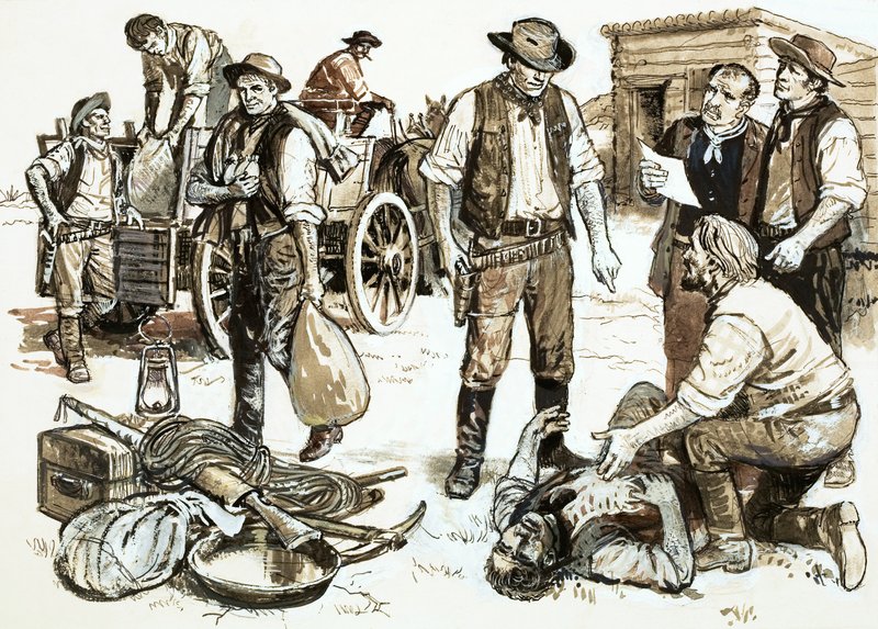 亨利-普卢默警长对大规模抢劫和暴力事件负有责任（水粉画，纸本） 作者 英语学校