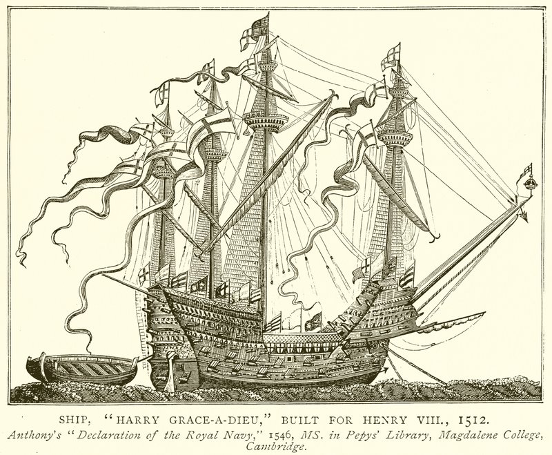 船，Harry Grace-a-Dieu，为亨利八世建造，1512年 作者 英语学校