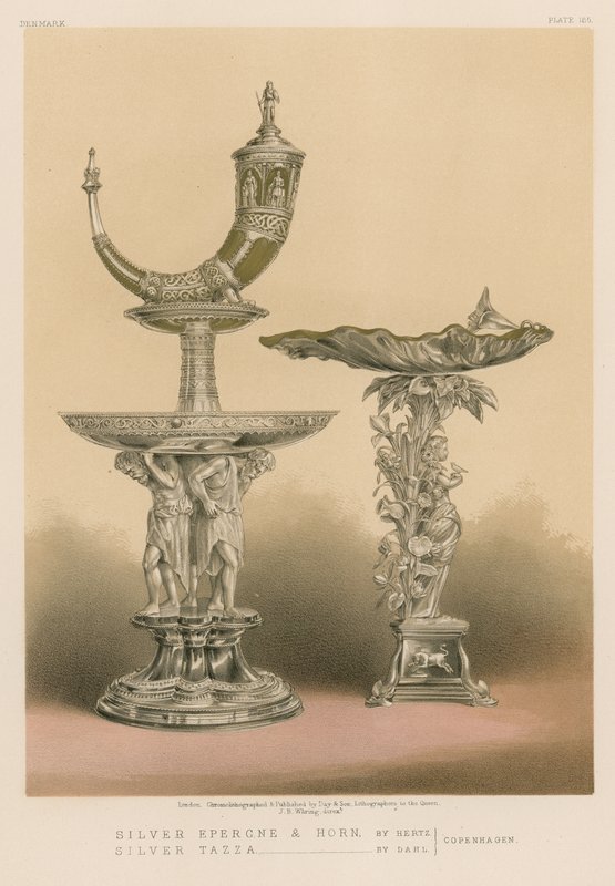 Hertz的Silver Epergne和Horn，Dahl的Silver Tazza，哥本哈根 作者 英语学校