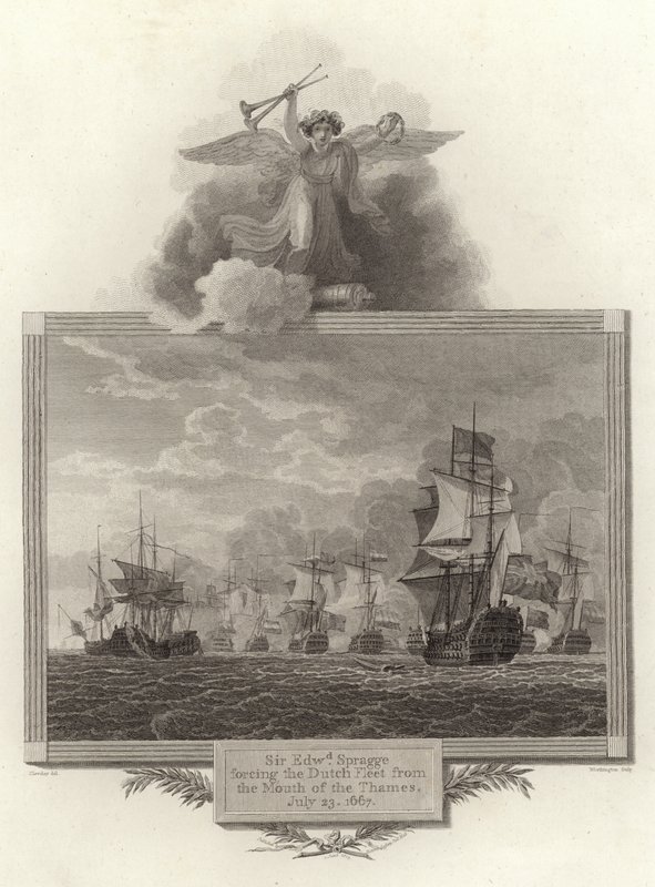 1667年7月23日，Edwd Spragge爵士强迫荷兰舰队从泰晤士河口出发 作者 英语学校