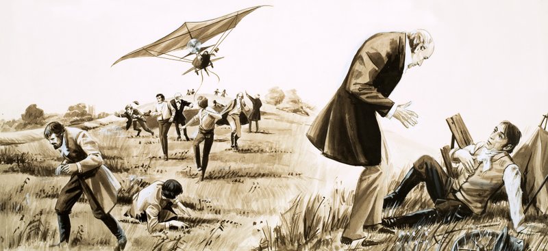乔治·卡莱斯爵士车主于1852年驾驶飞机 作者 英语学校