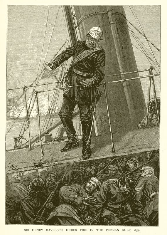 亨利哈夫洛克爵士于1857年在波斯湾的火灾之下 作者 英语学校