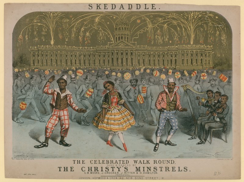 Skedaddle，着名的步行轮，由Christys Minstrels演唱和跳舞 作者 英语学校