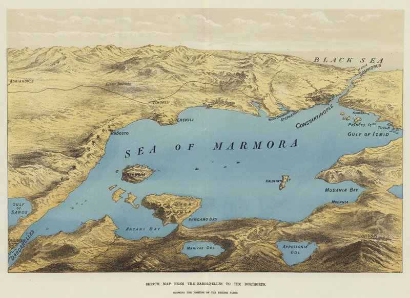 从达达尼尔海峡到博斯普鲁斯海峡的素描地图（chromolitho） 作者 英语学校