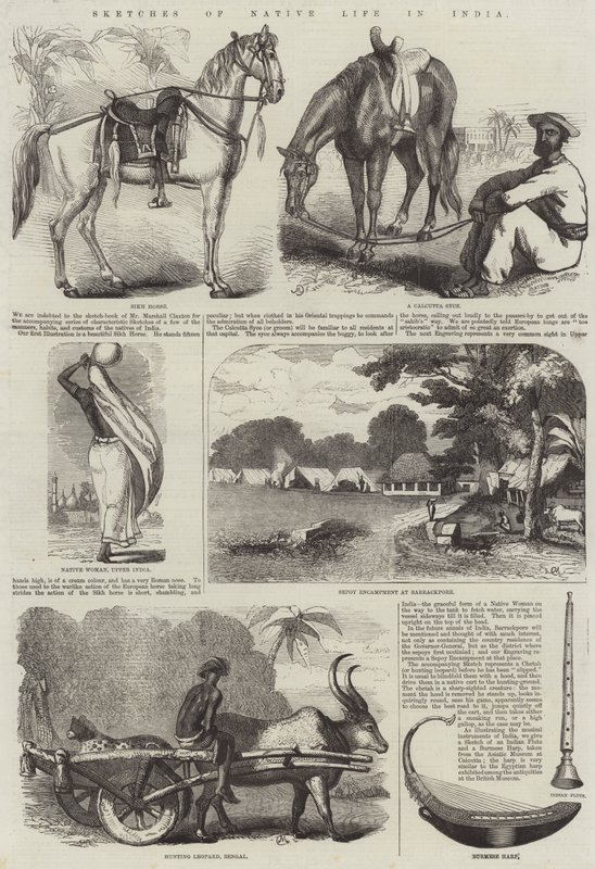 印度土著生活草图（版画） 作者 英语学校