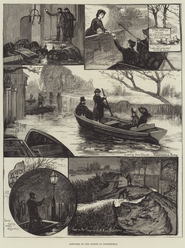 特威克纳姆洪水草图（版画） 作者 英语学校