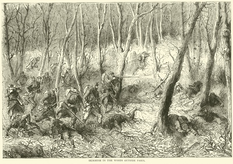 1870年10月在巴黎郊外的树林中进行小冲突 作者 英语学校