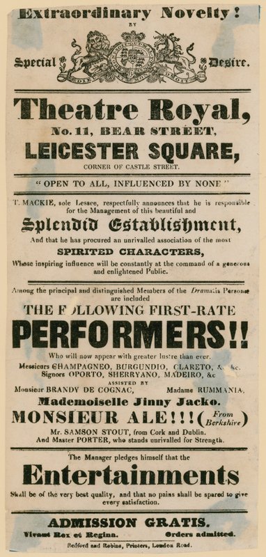 Skit剧院海报宣传一家酒吧，The Bear and Ragged Staff 作者 英语学校