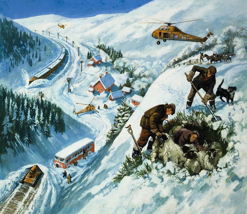 雪地救援（水粉纸） 作者 英语学校