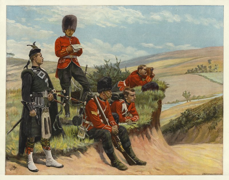 士兵守望与等待（彩色石版印刷） 作者 英语学校