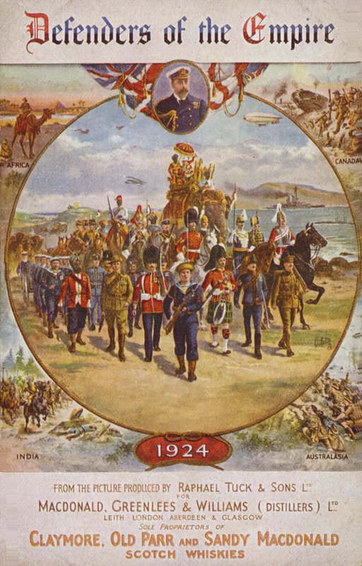 大英帝国士兵和英王乔治五世（彩色石版画） 作者 英语学校
