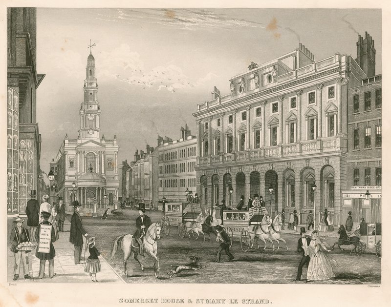 Somerset House和St Mary-le-Strand，The Strand，伦敦 作者 英语学校
