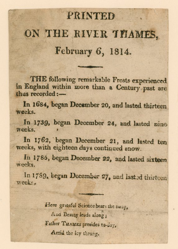 1814年冰霜博览会的纪念品 作者 英语学校