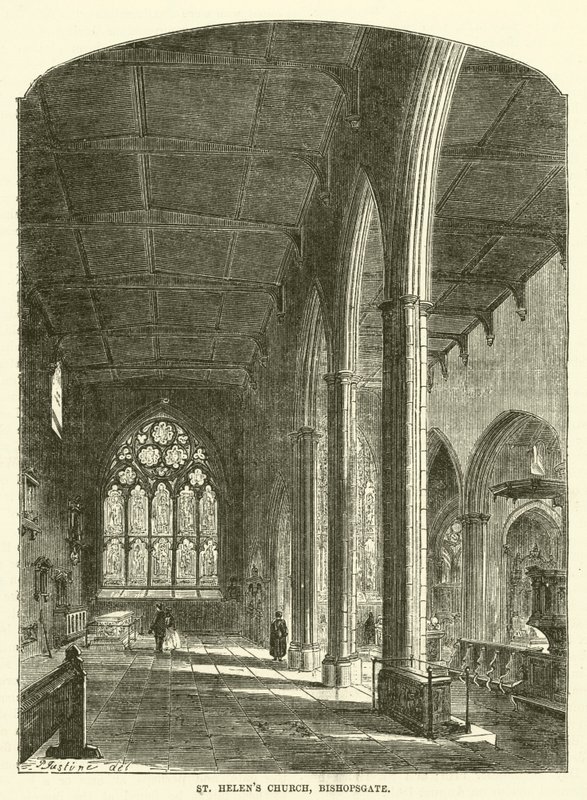 圣海伦教堂，Bishopsgate（雕刻）。 作者 英语学校