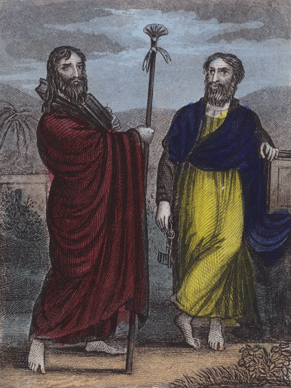 St James the Great, St Peter (coloured engraving) 作者 英语学校