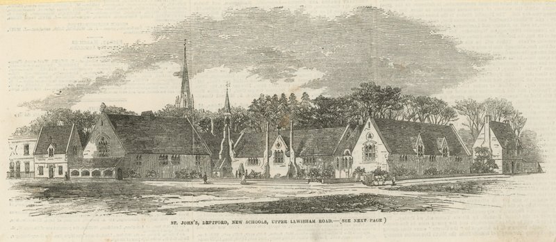 St Johns，Deptford，New Schools，Upper Lewisham Road 作者 英语学校
