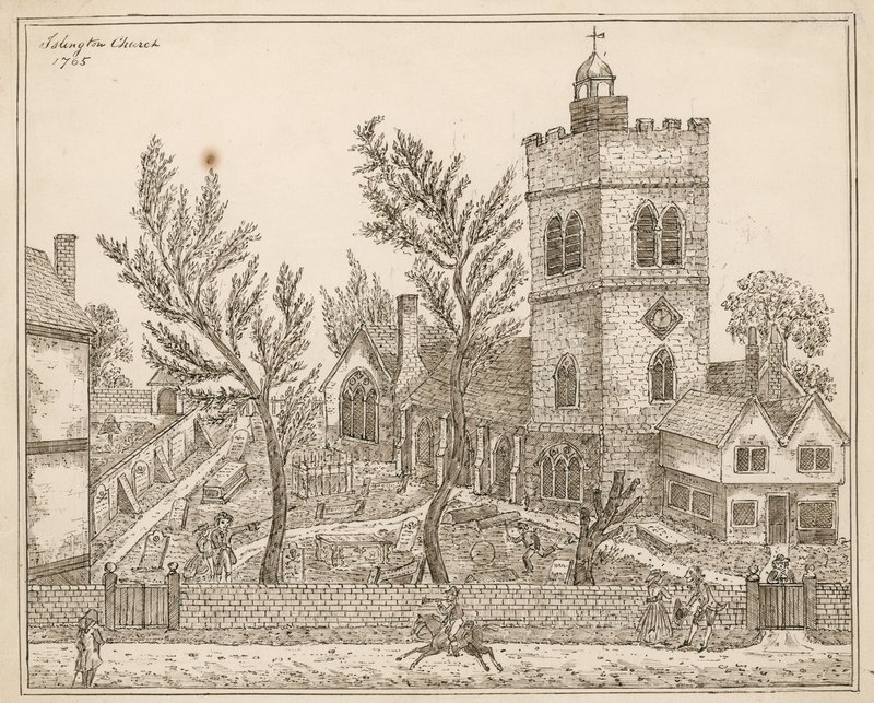 St Marys（老教堂），Islington（墨水在纸上） 作者 英语学校