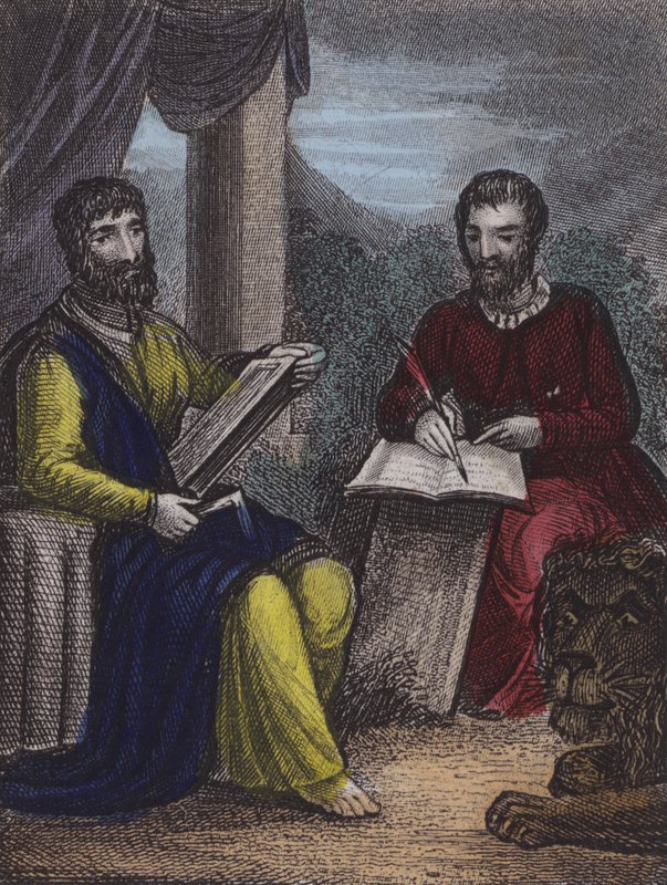 St Matthew, St Mark (coloured engraving) 作者 英语学校