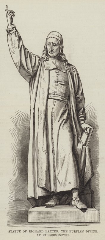 理查德·巴克斯特 (Richard Baxter) 雕像，清教徒神明，位于基德明斯特 (Kidderminster)（雕刻） 作者 英语学校