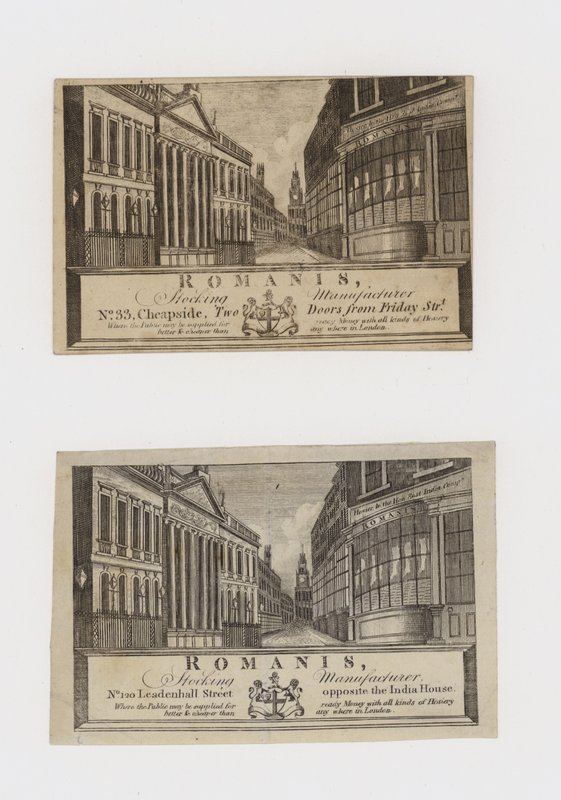 库存制造商，Romanis，在Cheapside，然后在Leadenhall Street，交易卡 作者 英语学校