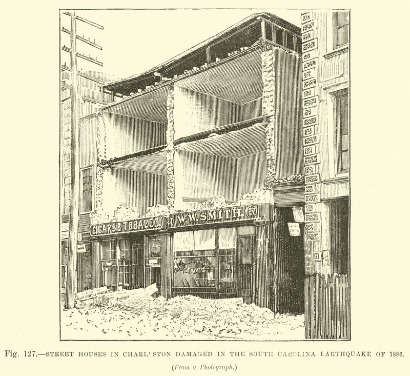 查尔斯顿的街道房屋在1886年的南卡罗来纳州地震中受损 作者 英语学校