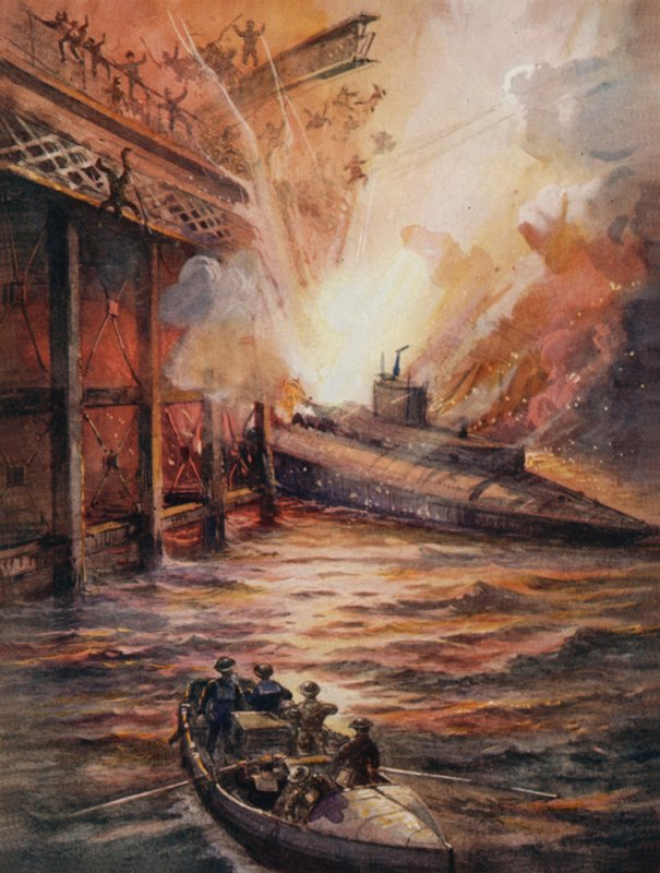 潜艇C3充满了高爆炸药，在Zeebrugge充电鼹鼠 作者 英语学校