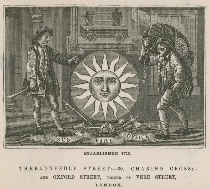太阳消防办公室，Threadneedle街，60 Charing Cross和伦敦牛津街 作者 英语学校