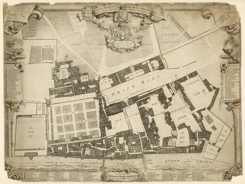 1680年白厅皇宫的调查和地块，其中包括属于他们的陛下的住所和公寓 作者 英语学校