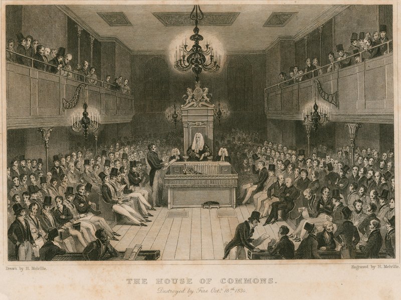 1834年10月16日，被火烧毁的下议院 作者 英语学校
