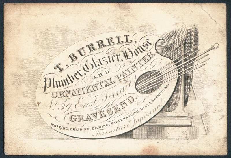 T Burell，水管工，玻璃，房子和观赏画家，贸易卡 作者 英语学校