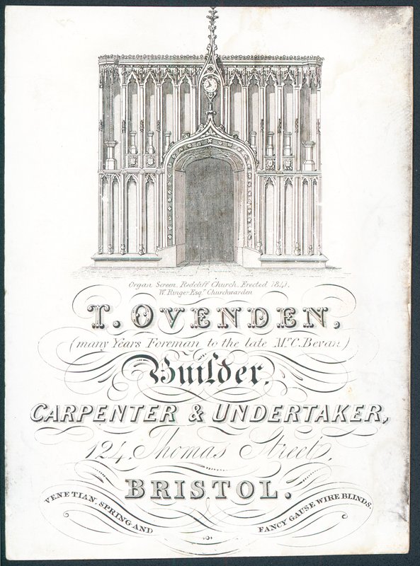 T Ovenden，Builder，Carpenter and Undertaker，交易卡 作者 英语学校