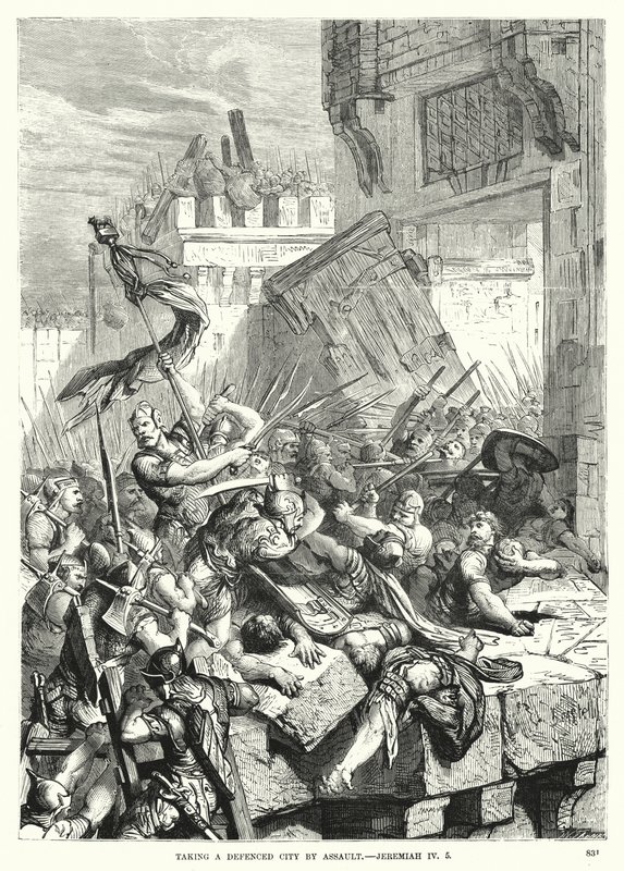 Taking a Defenced City by Assault, Jeremiah IV, 5 (engraving) 作者 英语学校