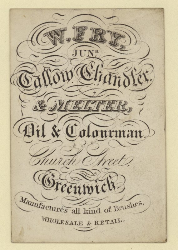 Tallow Chandler和Melter，W Fry，交易卡 作者 英语学校