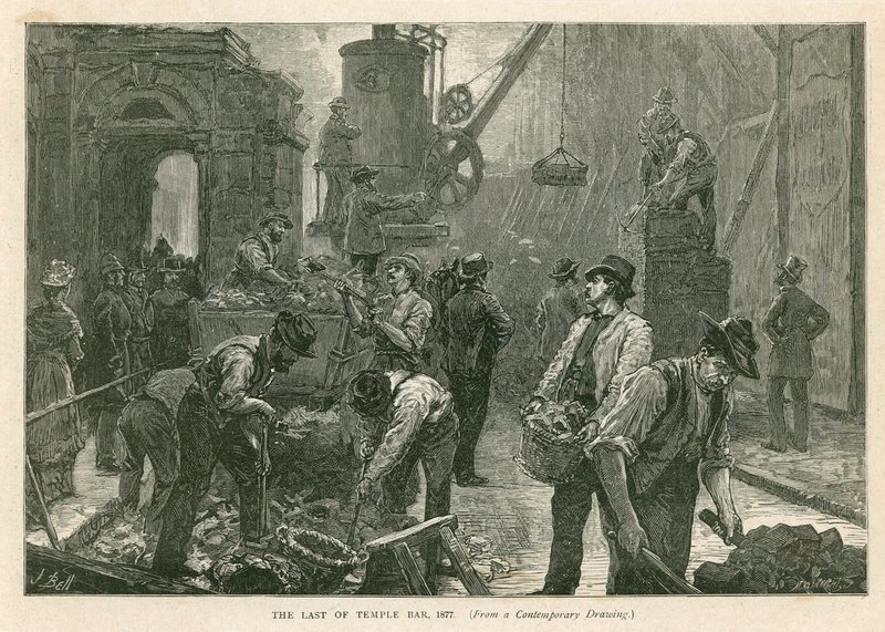 圣殿酒吧，伦敦，拆迁，1877年 作者 英语学校