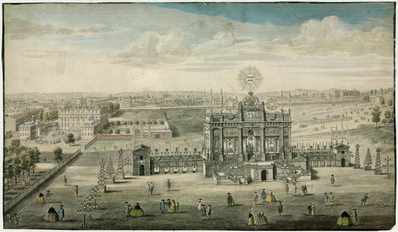 寺庙以纪念和平的Aix la Chapelle 1749年 作者 英语学校