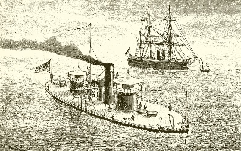 美国双炮塔军舰Miantonoma和Ironclad 作者 英语学校