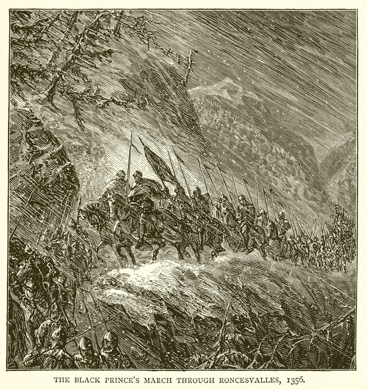 黑人王子三月通过Roncesvalles，1356年 作者 英语学校