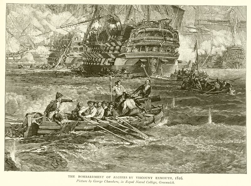 1816年Viscount Exmouth的阿尔及尔轰炸 作者 英语学校