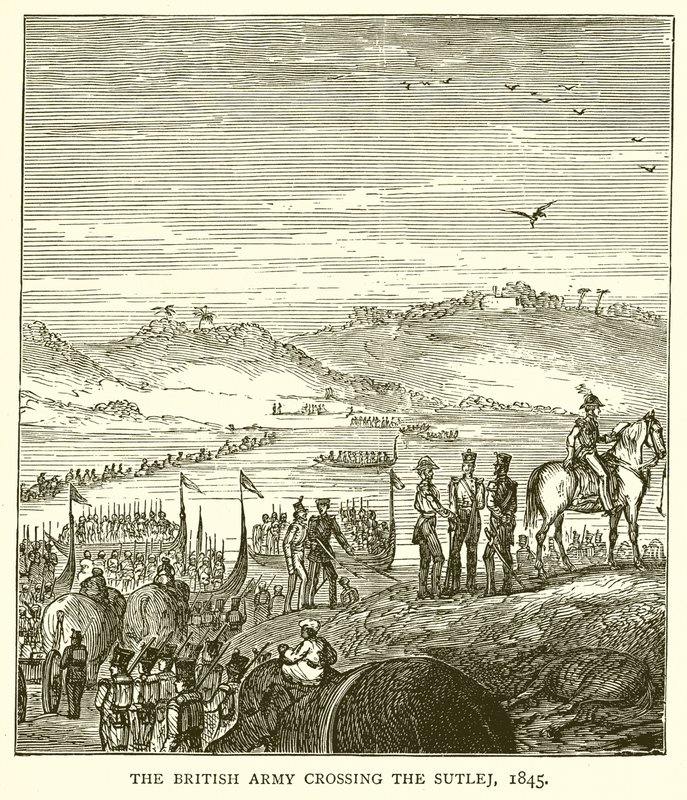 英国军队于1845年穿越Sutlej 作者 英语学校