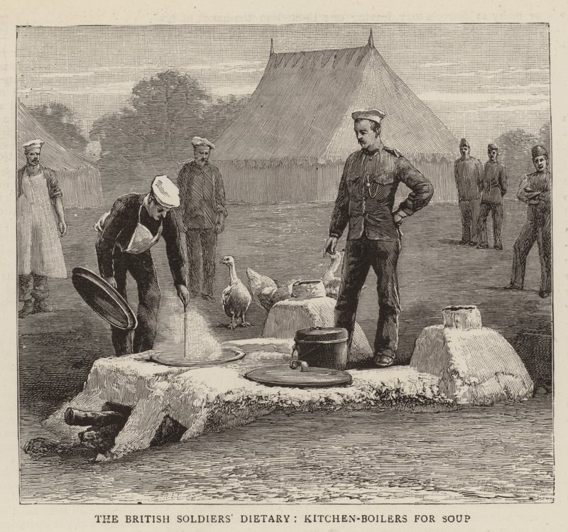 英国士兵的饮食，汤锅（雕刻） 作者 英语学校