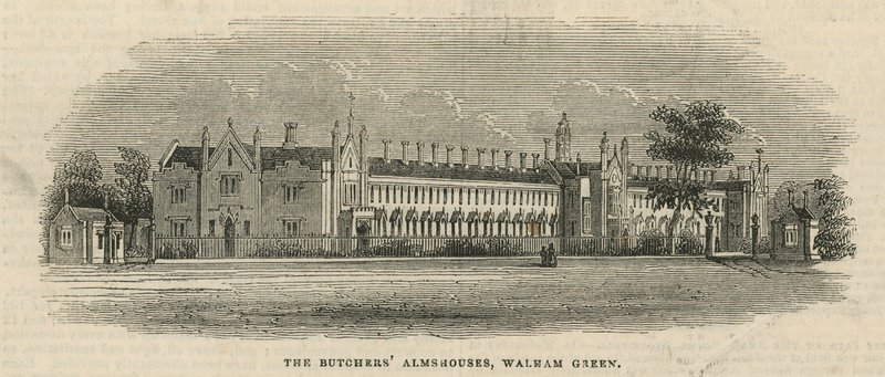 Walham Green的Butchers Almhouses 作者 英语学校